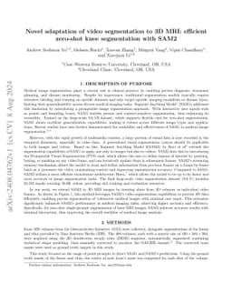 Novel adaptation of video segmentation to 3D MRI: efficient zero-shot
  knee segmentation with SAM2