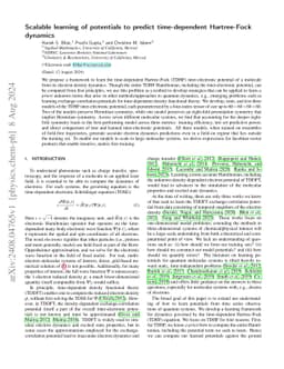 Scalable learning of potentials to predict time-dependent Hartree-Fock
  dynamics