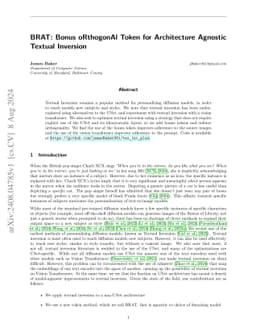 BRAT: Bonus oRthogonAl Token for Architecture Agnostic Textual Inversion