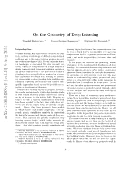 On the Geometry of Deep Learning