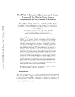 Geo-UNet: A Geometrically Constrained Neural Framework for
  Clinical-Grade Lumen Segmentation in Intravascular Ultrasound