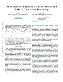 An Evaluation of Standard Statistical Models and LLMs on Time Series
  Forecasting