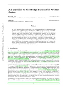 UCB Exploration for Fixed-Budget Bayesian Best Arm Identification