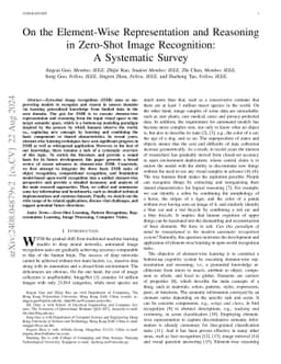 On the Element-Wise Representation and Reasoning in Zero-Shot Image
  Recognition: A Systematic Survey