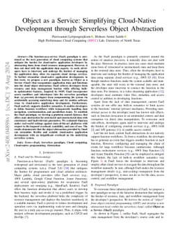 Object as a Service: Simplifying Cloud-Native Development through
  Serverless Object Abstraction