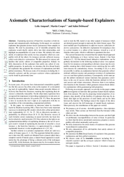 Axiomatic Characterisations of Sample-based Explainers