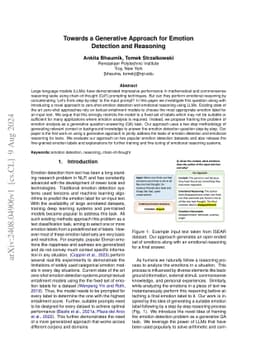 Towards a Generative Approach for Emotion Detection and Reasoning