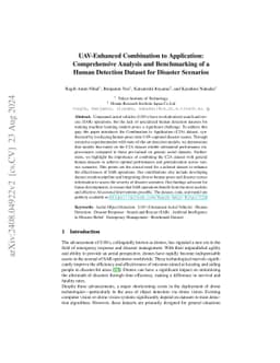 UAV-Enhanced Combination to Application: Comprehensive Analysis and
  Benchmarking of a Human Detection Dataset for Disaster Scenarios