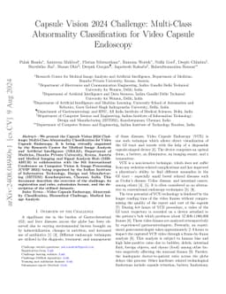 Capsule Vision 2024 Challenge: Multi-Class Abnormality Classification for Video Capsule Endoscopy