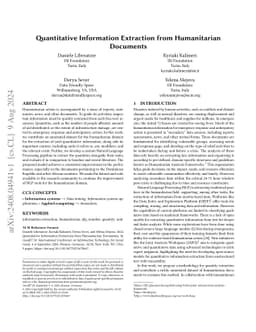 Quantitative Information Extraction from Humanitarian Documents