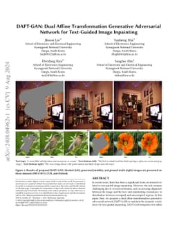 DAFT-GAN: Dual Affine Transformation Generative Adversarial Network for
  Text-Guided Image Inpainting