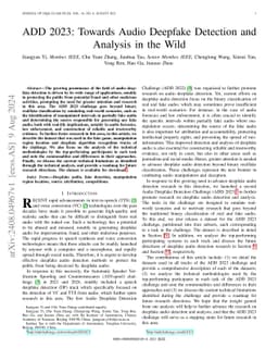 ADD 2023: Towards Audio Deepfake Detection and Analysis in the Wild