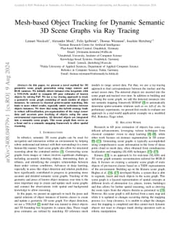 Mesh-based Object Tracking for Dynamic Semantic 3D Scene Graphs via Ray
  Tracing
