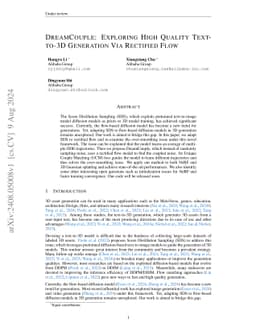 FlowDreamer: exploring high fidelity text-to-3D generation via rectified
  flow