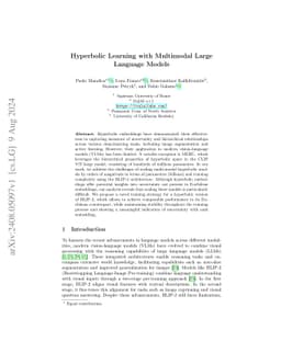 Hyperbolic Learning with Multimodal Large Language Models