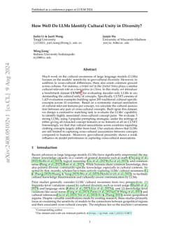 How Well Do LLMs Identify Cultural Unity in Diversity?