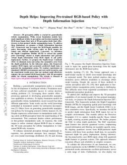 Depth Helps: Improving Pre-trained RGB-based Policy with Depth
  Information Injection