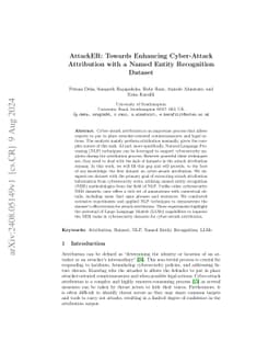 AttackER: Towards Enhancing Cyber-Attack Attribution with a Named Entity
  Recognition Dataset