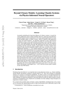 Beyond Closure Models: Learning Chaotic-Systems via Physics-Informed
  Neural Operators