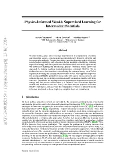 Physics-Informed Weakly Supervised Learning for Interatomic Potentials