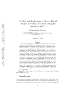 The Role and Applications of Airport Digital Twin in Cyberattack
  Protection during the Generative AI Era