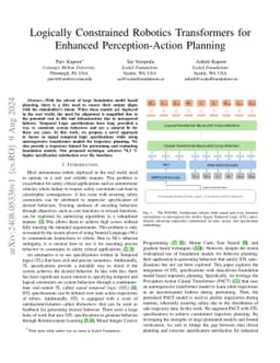 Logically Constrained Robotics Transformers for Enhanced
  Perception-Action Planning