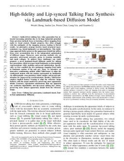High-fidelity and Lip-synced Talking Face Synthesis via Landmark-based
  Diffusion Model