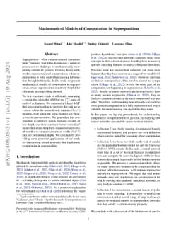 Mathematical Models of Computation in Superposition