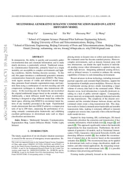 Multimodal generative semantic communication based on latent diffusion
  model
