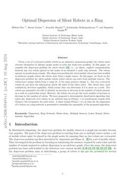 Optimal Dispersion of Silent Robots in a Ring