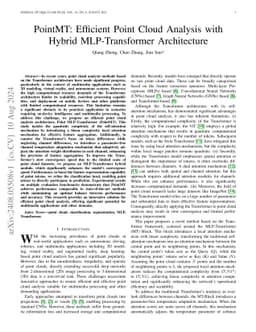 PointMT: Efficient Point Cloud Analysis with Hybrid MLP-Transformer
  Architecture