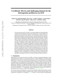 CryoBench: Diverse and challenging datasets for the heterogeneity problem in cryo-EM