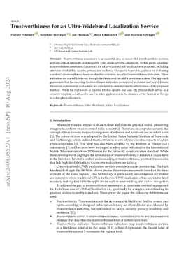 Trustworthiness for an Ultra-Wideband Localization Service