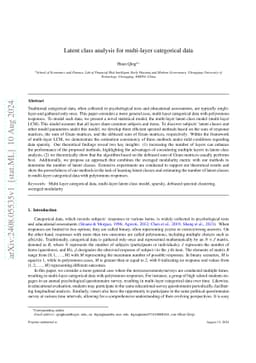 Latent class analysis for multi-layer categorical data