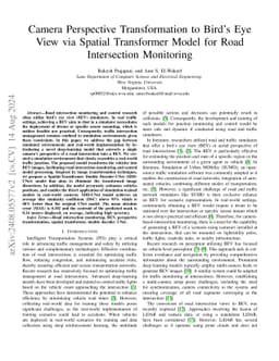 Camera Perspective Transformation to Bird's Eye View via Spatial
  Transformer Model for Road Intersection Monitoring