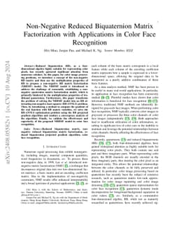 Non-Negative Reduced Biquaternion Matrix Factorization with Applications
  in Color Face Recognition