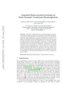 Sequential Representation Learning via Static-Dynamic Conditional
  Disentanglement