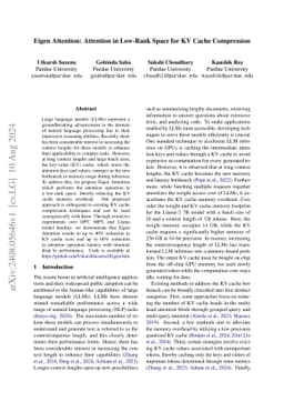 Eigen Attention: Attention in Low-Rank Space for KV Cache Compression