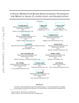 A Novel Momentum-Based Deep Learning Techniques for Medical Image
  Classification and Segmentation