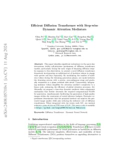 Efficient Diffusion Transformer with Step-wise Dynamic Attention
  Mediators