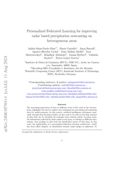 Personalized Federated Learning for improving radar based precipitation
  nowcasting on heterogeneous areas