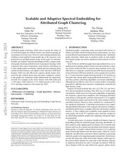 Scalable and Adaptive Spectral Embedding for Attributed Graph Clustering