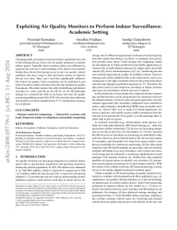 Exploiting Air Quality Monitors to Perform Indoor Surveillance: Academic
  Setting