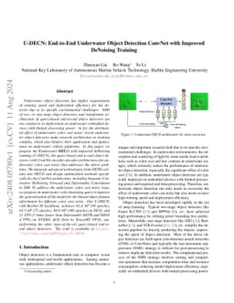 U-DECN: End-to-End Underwater Object Detection ConvNet with Improved
  DeNoising Training