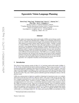 Egocentric Vision Language Planning