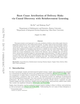 Root Cause Attribution of Delivery Risks via Causal Discovery with Reinforcement Learning