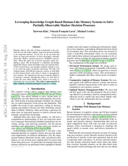 Leveraging Knowledge Graph-Based Human-Like Memory Systems to Solve
  Partially Observable Markov Decision Processes