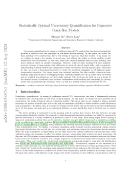 Statistically Optimal Uncertainty Quantification for Expensive Black-Box
  Models