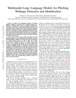 Multimodal Large Language Models for Phishing Webpage Detection and
  Identification