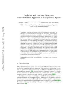 Exploring and Learning Structure: Active Inference Approach in
  Navigational Agents